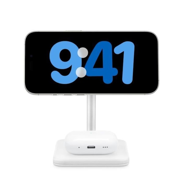 Langattoman Qi2 2-in-1 HiRise 2 Deluxe -lataustuen vaihtoehto MagSafe Twelve South Valkoinen Vit