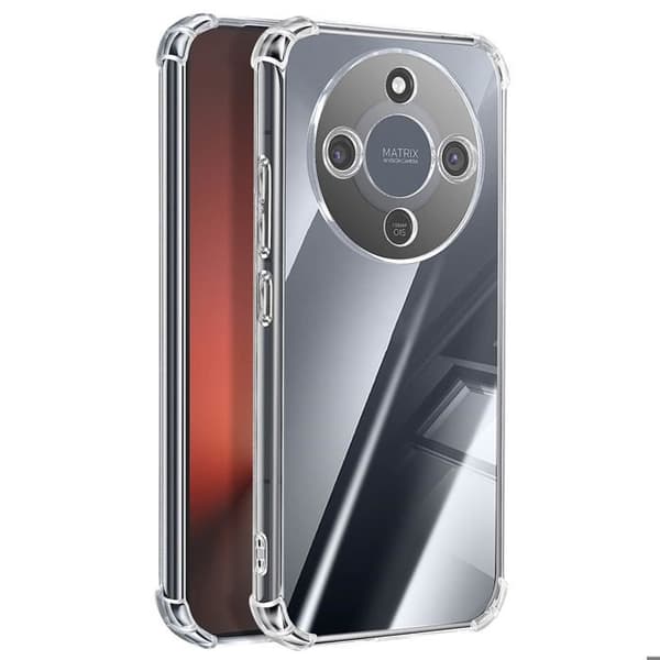 Silicone Cover til Honor Magic 8 Lite med Forstærkede Hjørner Transparent Vit