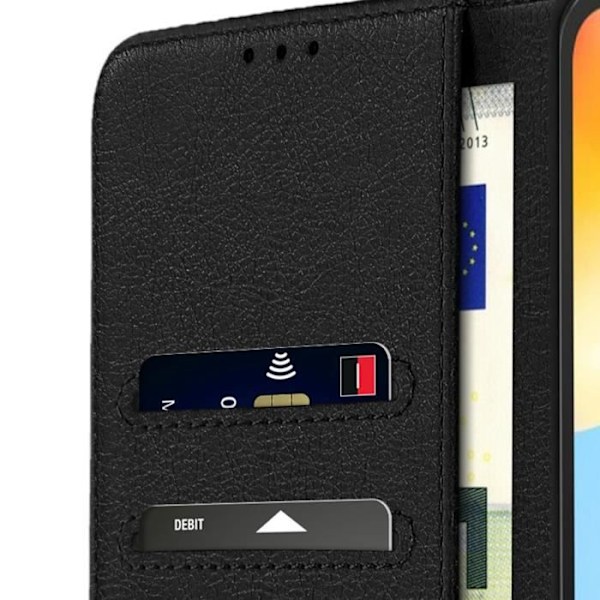 Xiaomi Redmi 10C Cover - AVIZAR - Flip Wallet Video Support - Sort svart