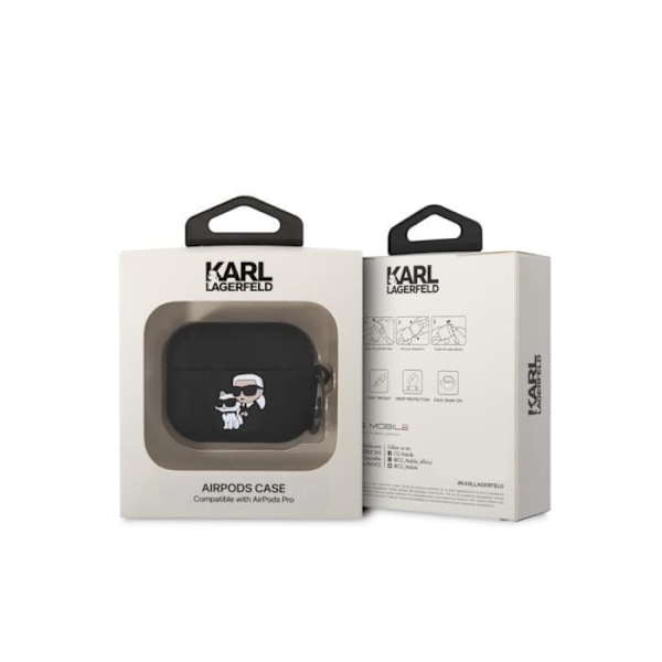 Etui til Airpods Pro NFT Anti-Shock Silikone med Ring Karl Lagerfeld Sort Svart