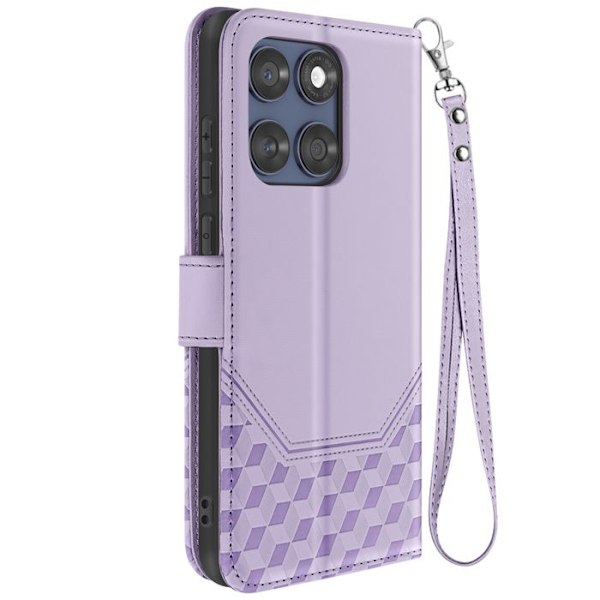 Kotelo Motorola Edge 60 Fusion ja Edge 60 Lompakko 3D Laventelikuviolla Lila