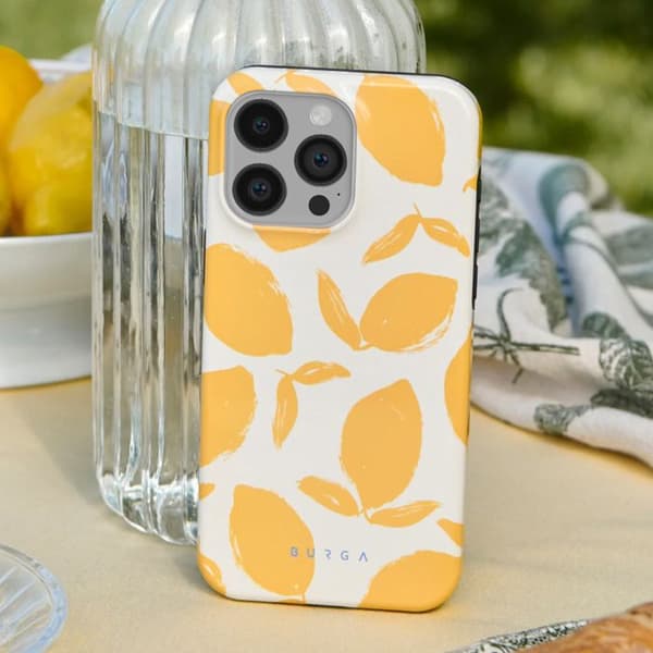 Coque MagSafe för iPhone 14 Pro Elegant Mönster Citronpaj Burga Gul Gul