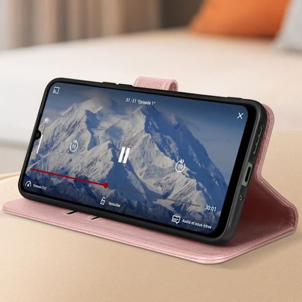 Kotelo Xiaomi Redmi 13C:lle - AVIZAR - Chesterfield - Lompakko- ja videotuki - Vaaleanpunainen Rosa