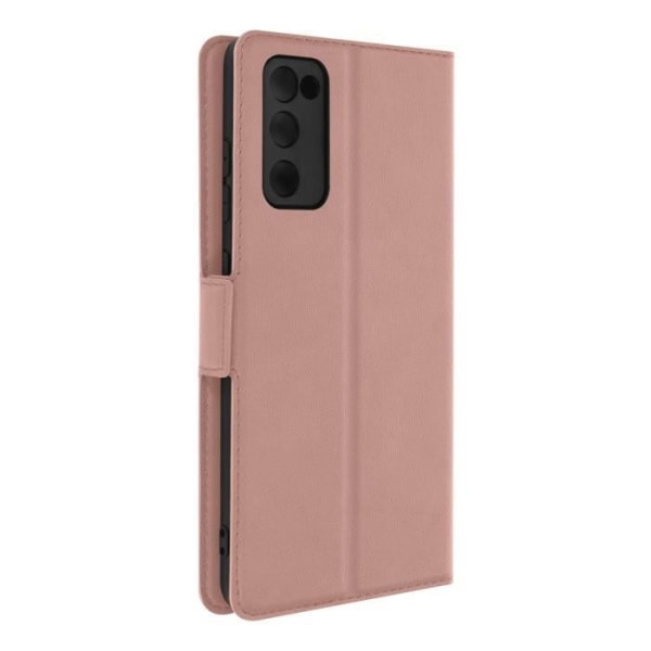 Fodral för Samsung S20 FE - AVIZAR - Kortficka - Videostöd - Rosa - Hård - Ekologisk läder rosa guld