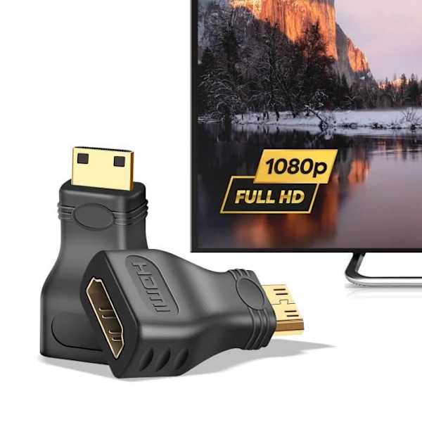 HDMI-naaras videoadapteri Mini HDMI-uros Full HD 1080p Akyga Musta