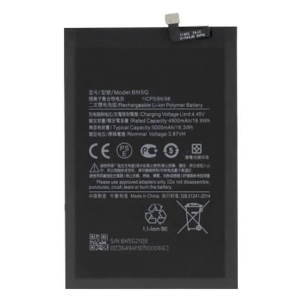 Intern Batteri - XIAOMI - Redmi 10C - 5000mAh - Kompatibel BN5G - Lithium Ion Svart