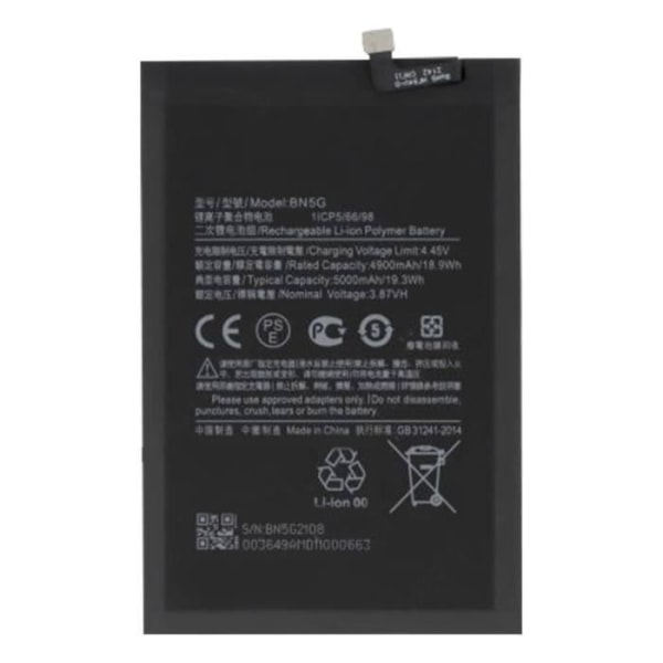 Internbatteri - XIAOMI - Redmi 10C - 5000mAh - Kompatibel BN5G - Litiumjon Svart