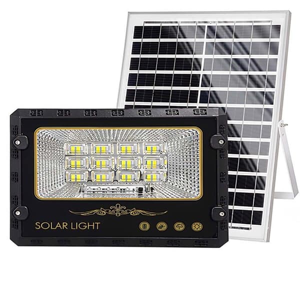 LED Projektor 10W Udendørs 9000K med 10W Solpanel Sort Svart