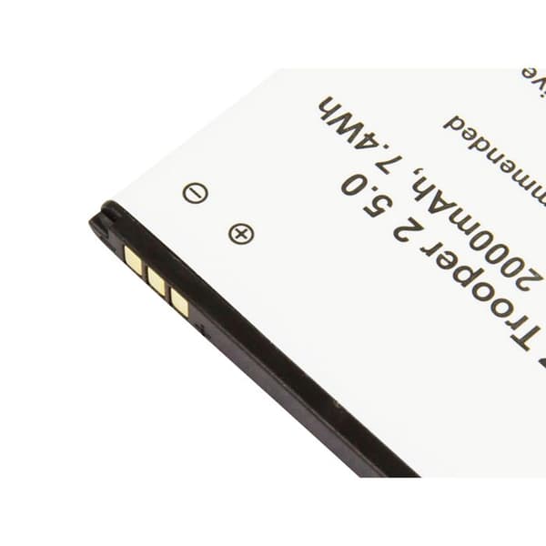 Batteri - AVIZAR - Kazam Trooper 2 5.0 - Li-ion 2000mAh - 3.7V - Hvid Vit