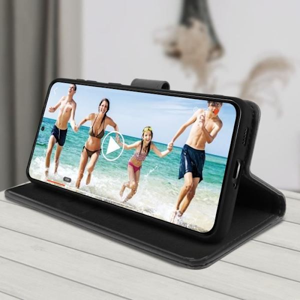 Etui för Samsung Galaxy S21 Ultra - Chersterfield - Svart - Semi-hård - Magnetisk - Videostöd Svart