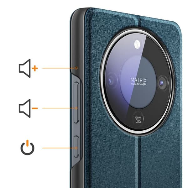 Etui med klap til Honor Magic 8 Lite, bi-materiale design med støttefunktion, andens blå Blå