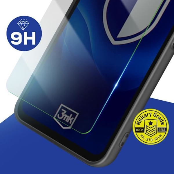 Coque för Xiaomi Redmi 14C Silikon Soft Touch och Härdat Glas 3mk Svart Svart