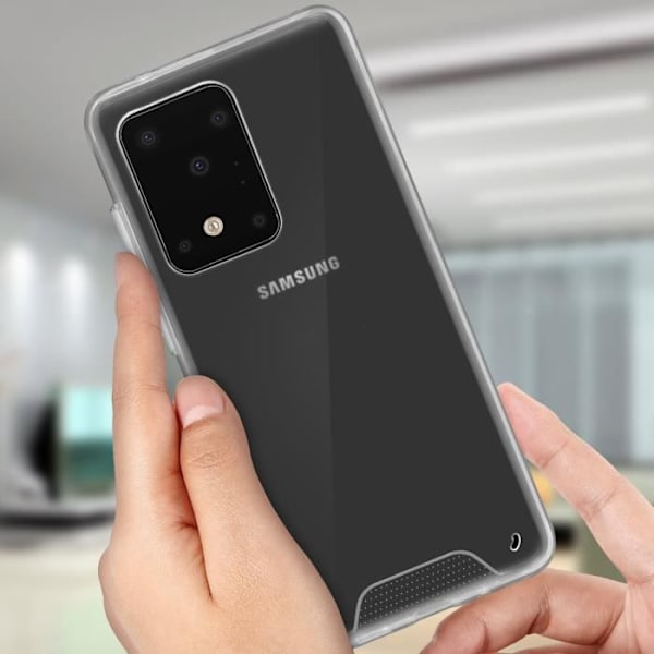 Fodral - AVIZAR - Galaxy S11 Plus - Skyddsstötfångare - Transparent Crystal - Styv Vit