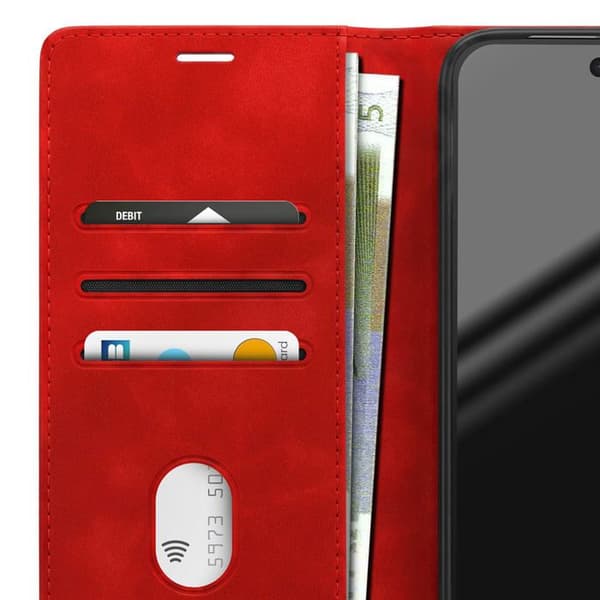 Plånboksfodral för Google Pixel 11 Pro XL Mocka Effekt med Stöd Röd Röd