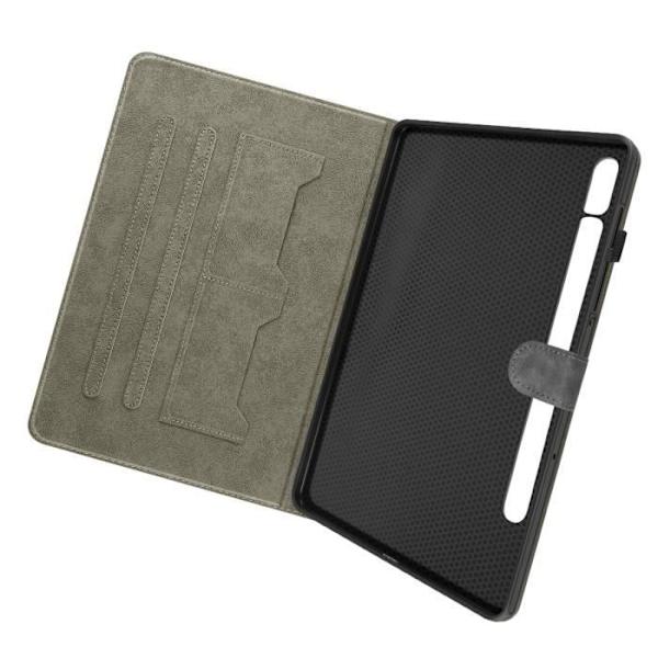 Tabletfodral - Samsung - Galaxy Tab S9/S9 FE - Grå - Kortfack - Videoställ Grå