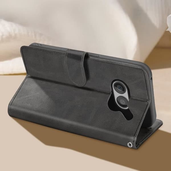 Taske til Nothing Phone 2a Håndledsrem Flip Stand Wallet Sort Svart