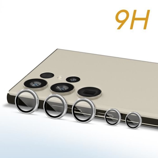 Kamerafilm - AVIZAR - Galaxy S23 Ultra - 9H härdat glas - Aluminiumlegering - Stötskydd Grå