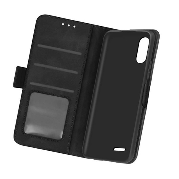 Étui - AVIZAR - LG K22 - Ekoskinn - Svart - Videostativ - Vintage Svart
