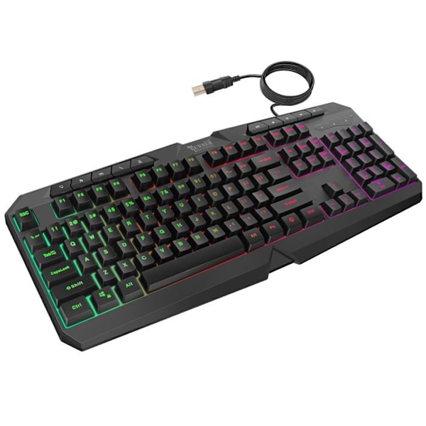 Gamer Tastatur til Computer med RGB-belysning Vandafvisende IPX4 Swissten Sort