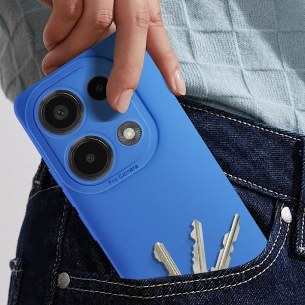Fodral till Xiaomi Redmi Note 13 Pro 4G - AVIZAR - Matt silikon - Kameraskydd Blå Blå
