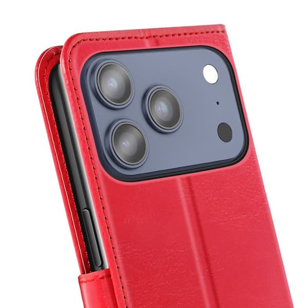 Pungetui - MAYAXESS - iPhone 17 Pro Max - Rød - Aftagelig Håndledsrem - Standfunktion Röd