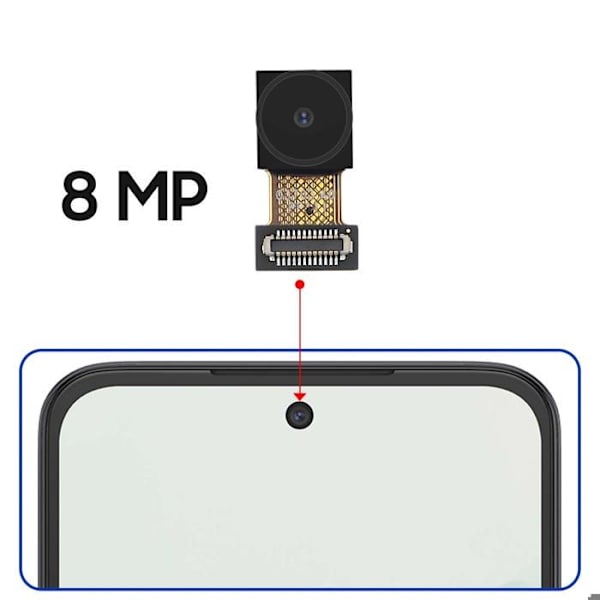 Frontkamera til Redmi 15 5G med 8MP selfie-sensor i sort / sølv