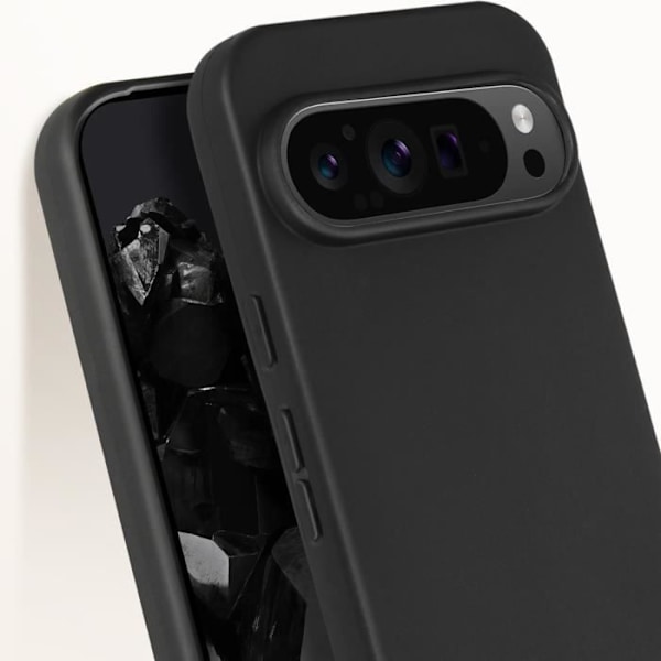 Fodral för Google Pixel 9 och Google Pixel 9 Pro Soft Matte Soft Touch Black Svart