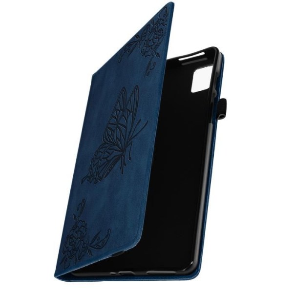 Realme Pad Mini Case Butterfly Blomster Mønster Kort Opbevaring Blå Video Support