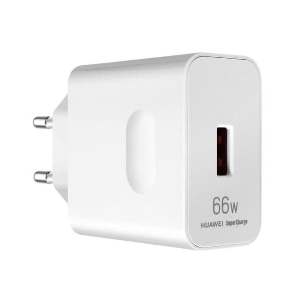 Oplader - Huawei - 66W - SuperCharge - USB - Hvid Vit