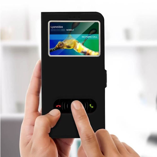 Huawei Mate 20 lite dobbeltvindue etui silikone cover - sort sort Svart