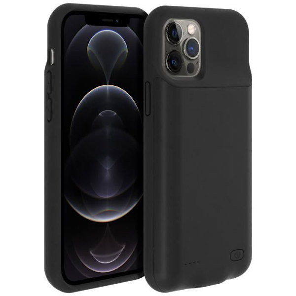 Apple iPhone 12/12 Pro kovakuori 7000mAh akulla pehmeä kosketus musta Svart