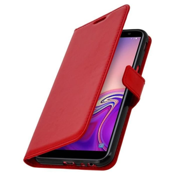 Cover til Samsung Galaxy J6 Plus Pung Etui Kort Opbevaringsholder Rød