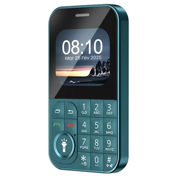 Mobiltelefon med knapper 2,01 tommer Skærm Dobbelt SIM Curve Style Mørkegrøn