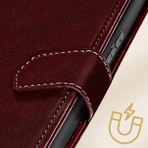 Honor 90 Lite -kotelo, anti RFID Burgundy Case Bordeaux