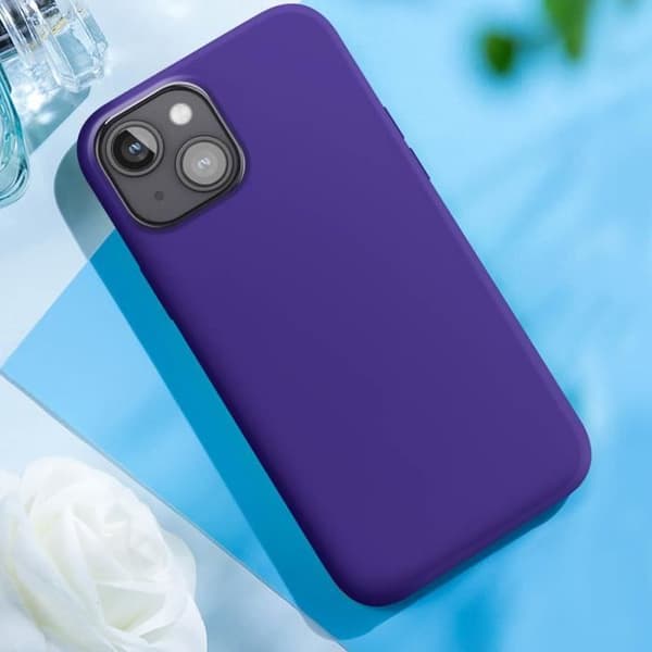 Cover til iPhone 15 Plus - MOXIE - Halvstiv - Lilla - Mikrofiber interiør Violett