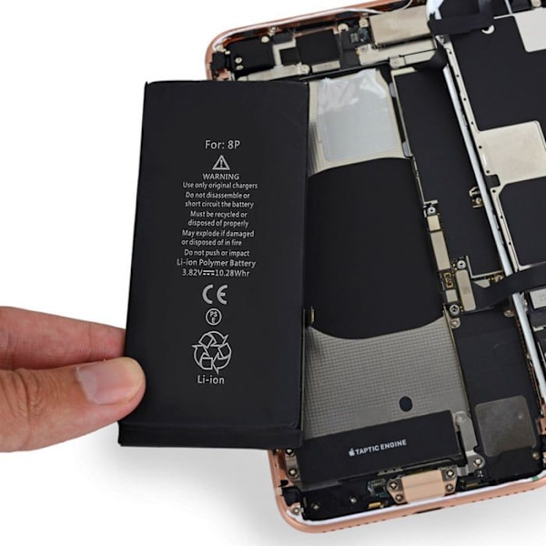 Internt batteri iPhone 8 Plus 2691 mAh Li-Ion ersätter 1IP3/49/109 Svart