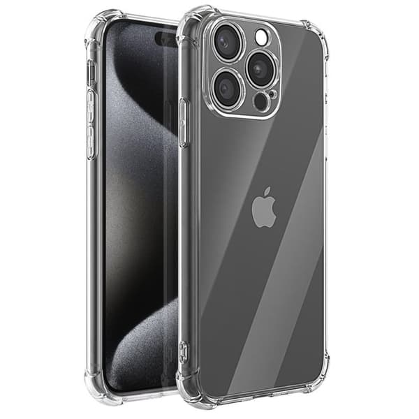 iPhone 15 Pro Max Cover Stødabsorberende med Forstærkede Hjørner Mayaxess Transparent Vit