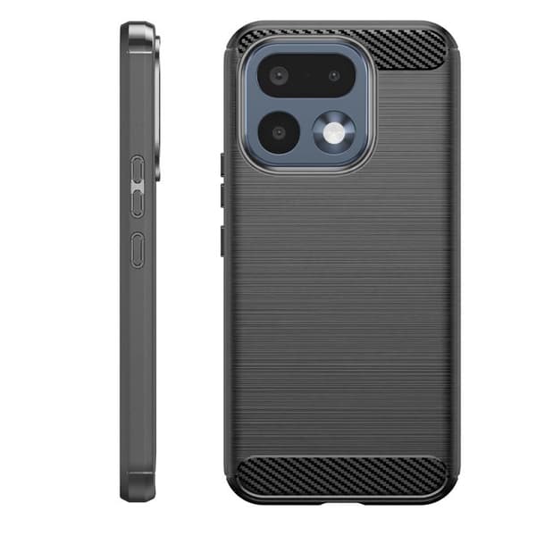 Cover til Realme 16 Pro Carbon Effekt Blød Beskyttelse Stødabsorberende Sort Svart