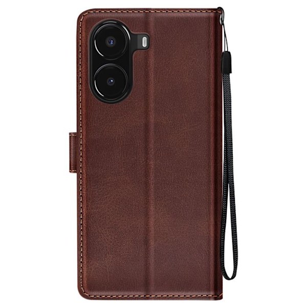 Étui för Xiaomi Poco X7 Pro Dragrem Lock Stöd Plånbok Mörkbrun kastanj
