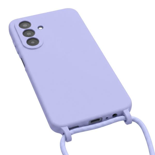 Siliconfodral för Samsung Galaxy A25 5G med nackband Lavendel Violett