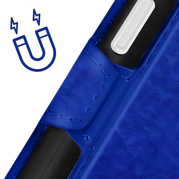 Window Case kompatibel med Samsung A14 4G og 5G Blue Case