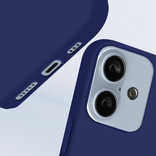 Cover til iPhone 16 AVIZAR Soft Touch Mat Fleksibel Silikone Midnight Blue Blå