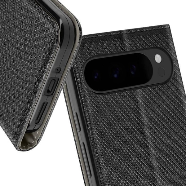 Kotelo Google Pixel 9 Pro XL:lle - AVIZAR - Käännettävä korttipidike ja videotuki - musta Svart