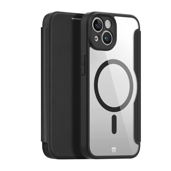 Étui til iPhone 13/14 - Forstærket Beskyttelse - Kompatibel med MagSafe - Kortholder - Sort gennemsigtig Transparent svart