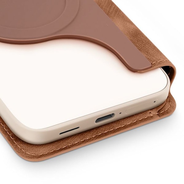 MagSafe-fodral för smartphone upp till 6.9 tum Plånbok Stöd Mörkbrun kastanj