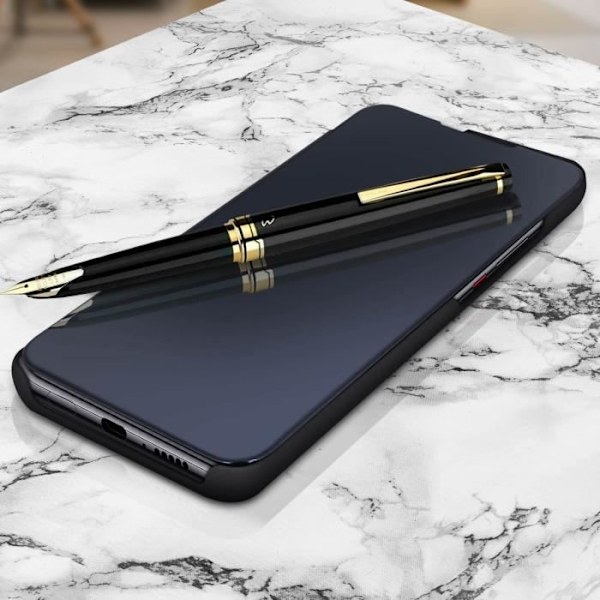 Etui - AVIZAR - Mi 9T - Styv - Transparent lock - Svart videostöd Svart