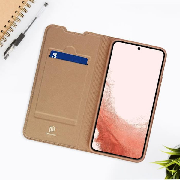 Samsung Galaxy S22 Plus Fodral - DUX DUCIS - Korthållare - Stativfunktion - Rose Gold rosa guld
