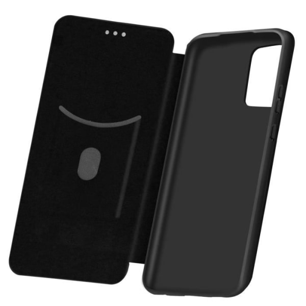 Cover til Samsung A52 og A52s Flip Card Holder Håndledsrem Black Carbon Effect Svart