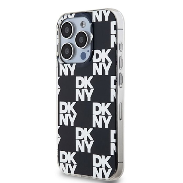 iPhone 15 Pro Fodral - DKNY IML Rutigt Mono Mönster (DKHCP15LHDLCEK) - Svart