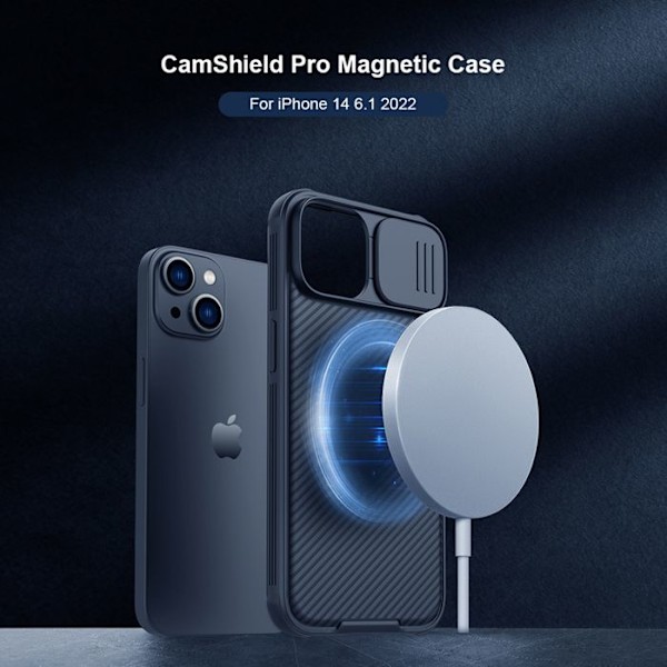 Skydd för iPhone 13 / 14 Hård Magnetisk CamShield PRO Nillkin Svart Svart
